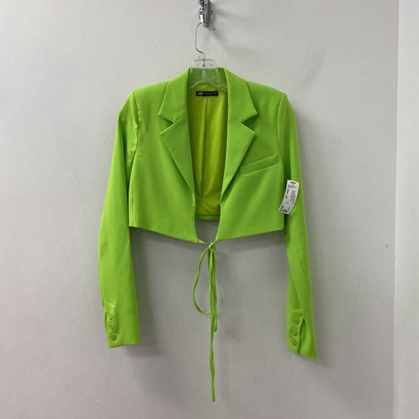 ZARA WOMEN'S BLAZER/JACKET lime green XS