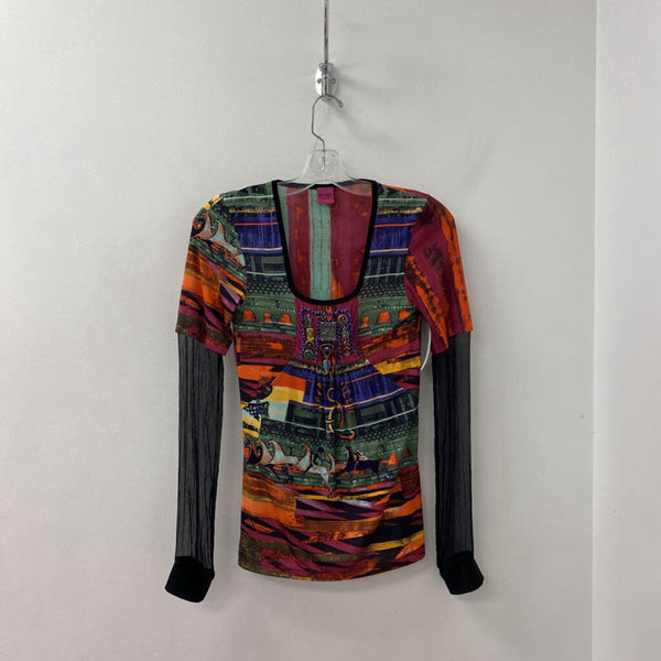 SAVE THE QUEEN WOMEN'S TOP black multi mix S