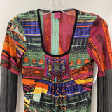 SAVE THE QUEEN WOMEN'S TOP black multi mix S