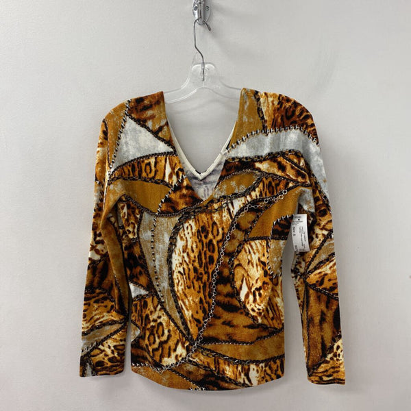 saopaolo WOMEN'S SWEATER cream orange black mix S