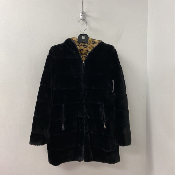 WOMEN'S COAT black brown mix S