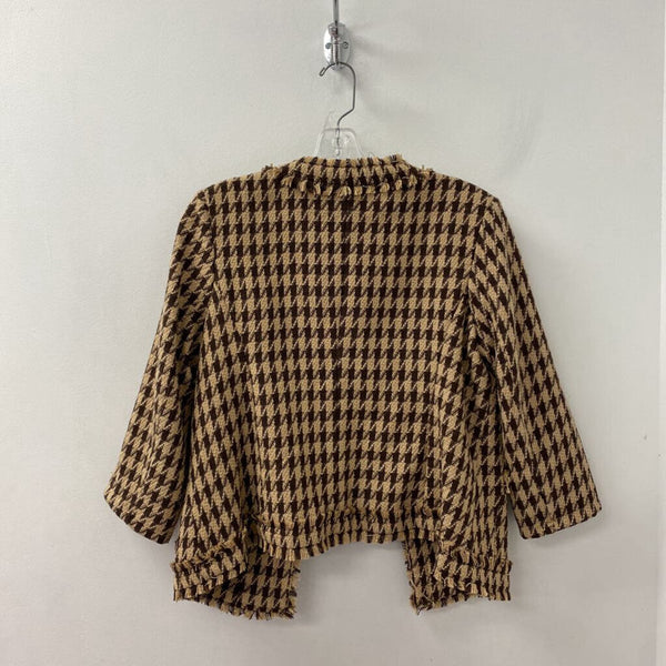 SAKS FIFTH AVE WOMEN'S BLAZER/JACKET brown tan mix M