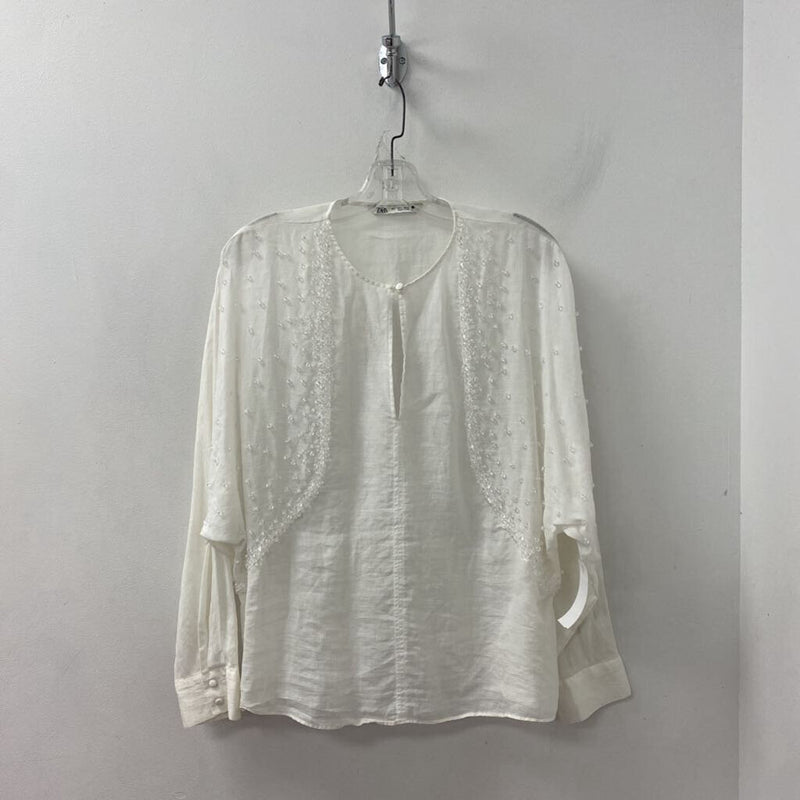 ZARA WOMEN'S BLOUSE/SHIRT white L