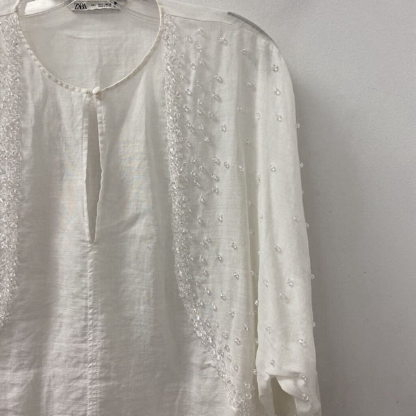 ZARA WOMEN'S BLOUSE/SHIRT white L