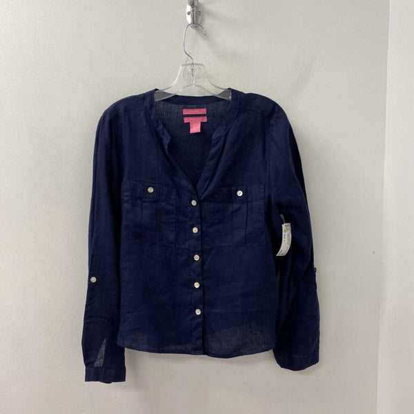 isaac mizrahi WOMEN'S BLOUSE/SHIRT navy L