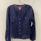 isaac mizrahi WOMEN'S BLOUSE/SHIRT navy L