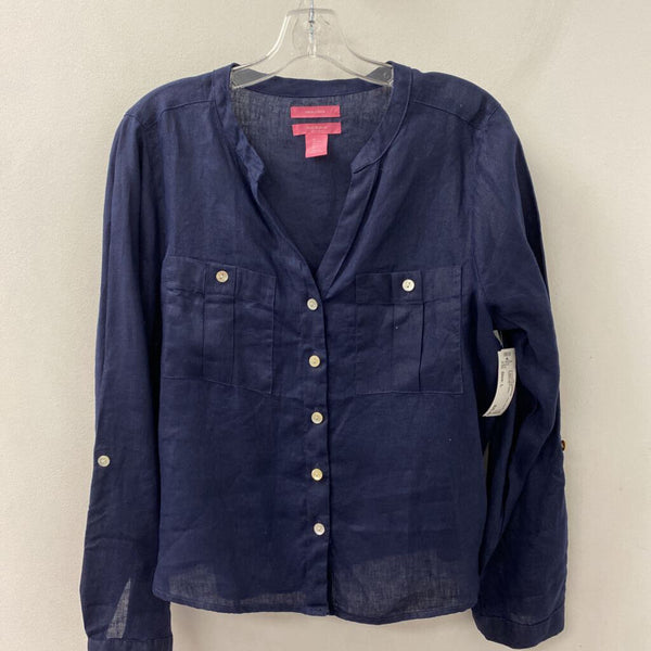 isaac mizrahi WOMEN'S BLOUSE/SHIRT navy L