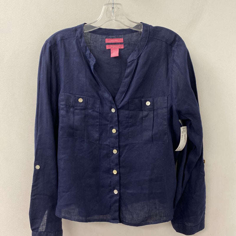 isaac mizrahi WOMEN'S BLOUSE/SHIRT navy L