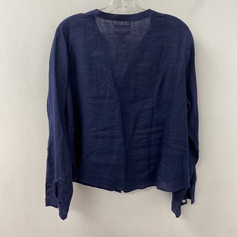 isaac mizrahi WOMEN'S BLOUSE/SHIRT navy L