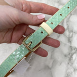 Club Monaco WOMEN'S BELT seafoam cream mix XS