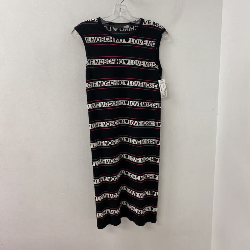 LOVE MOSCHINO WOMEN'S DRESS black white pink mix S/M