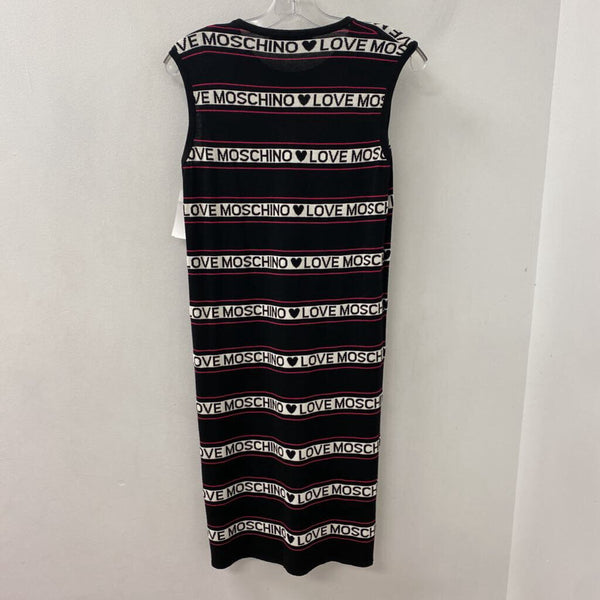 LOVE MOSCHINO WOMEN'S DRESS black white pink mix S/M
