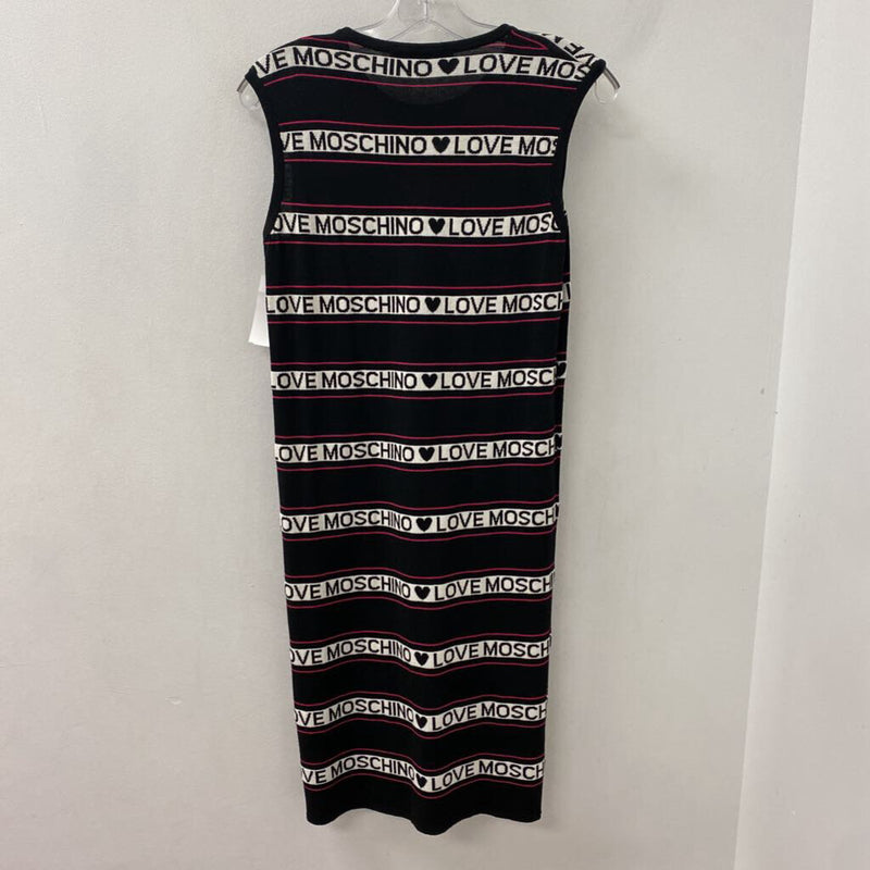 LOVE MOSCHINO WOMEN'S DRESS black white pink mix S/M