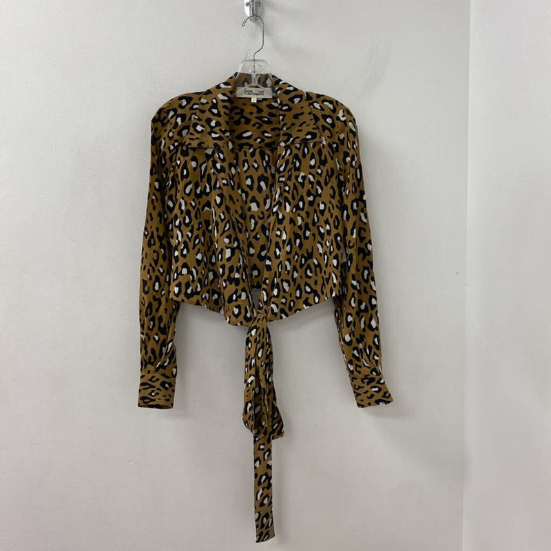 DIANE von FURSTENBERG WOMEN'S BLOUSE/SHIRT brown black white mix 4