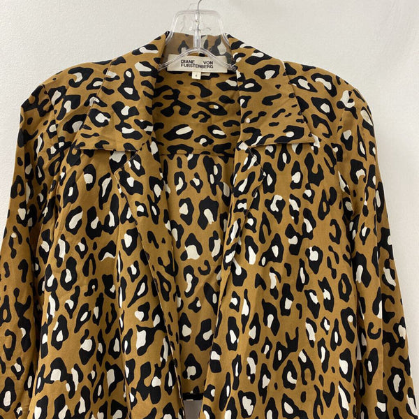 DIANE von FURSTENBERG WOMEN'S BLOUSE/SHIRT brown black white mix 4