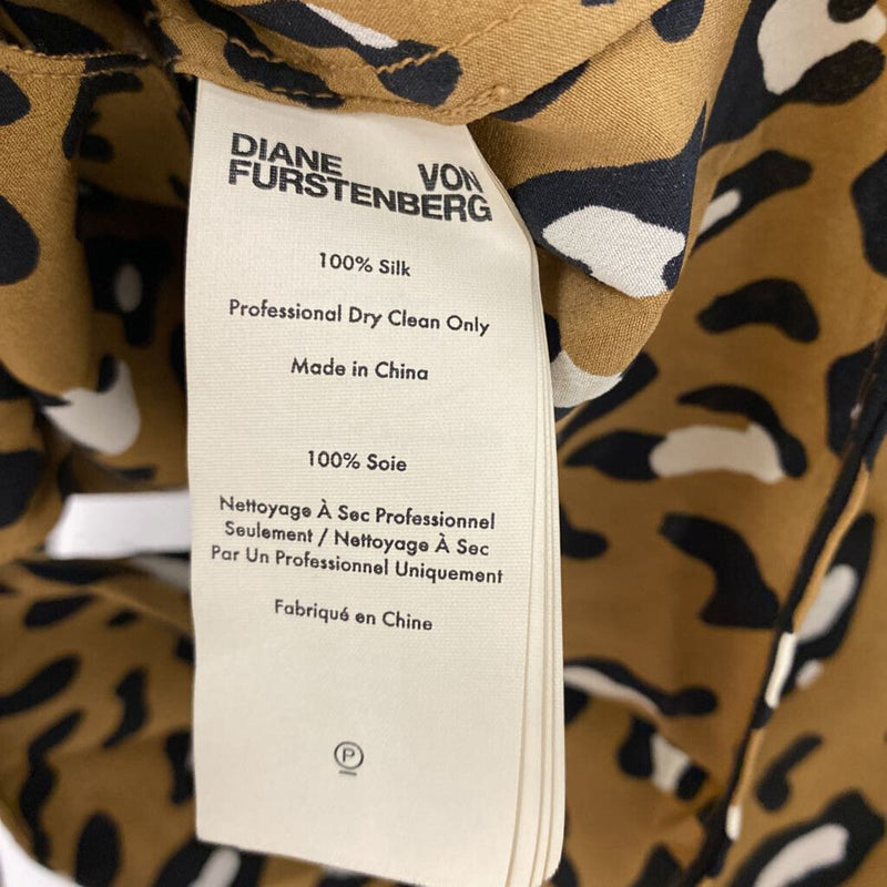 DIANE von FURSTENBERG WOMEN'S BLOUSE/SHIRT brown black white mix 4
