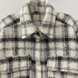 H&M WOMEN'S COAT white grey mix M