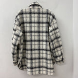 H&M WOMEN'S COAT white grey mix M