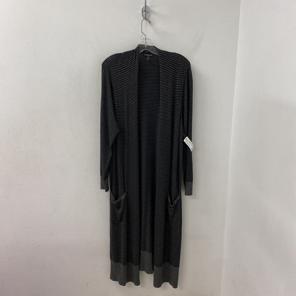 EILEEN FISHER WOMEN'S PLUS TOP grey black 1X