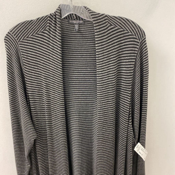 EILEEN FISHER WOMEN'S PLUS TOP grey black 1X