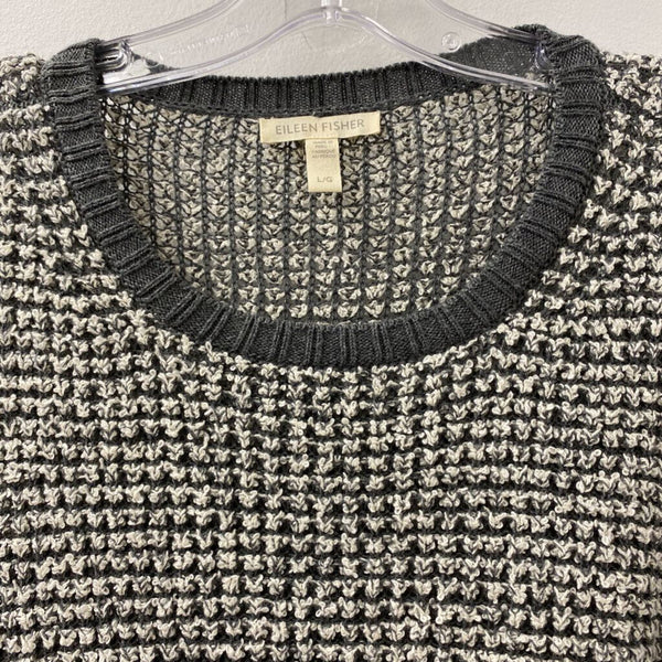 EILEEN FISHER WOMEN'S SWEATER white grey L