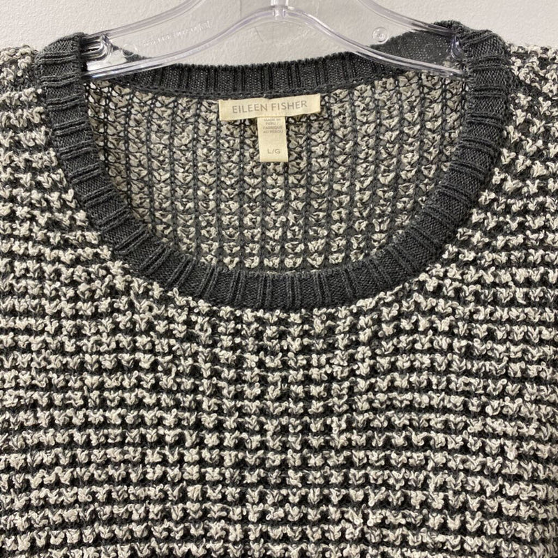 EILEEN FISHER WOMEN'S SWEATER white grey L