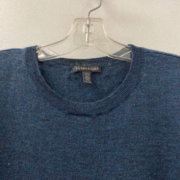 EILEEN FISHER WOMEN'S SWEATER teal blue XL