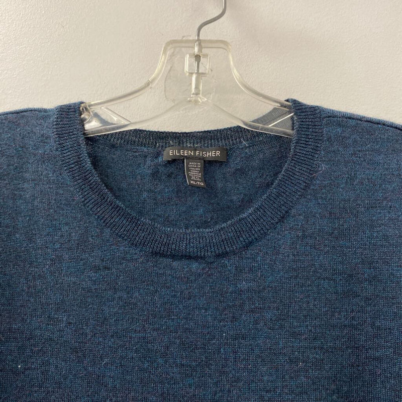EILEEN FISHER WOMEN'S SWEATER teal blue XL