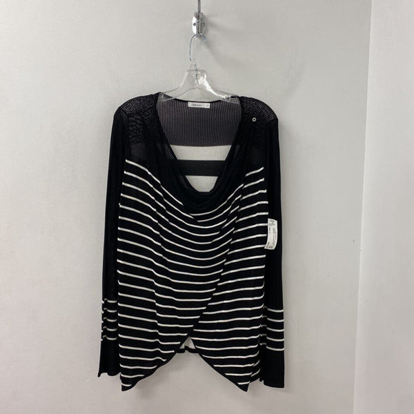 REITMANS WOMEN'S CARDIGAN black white stripe L