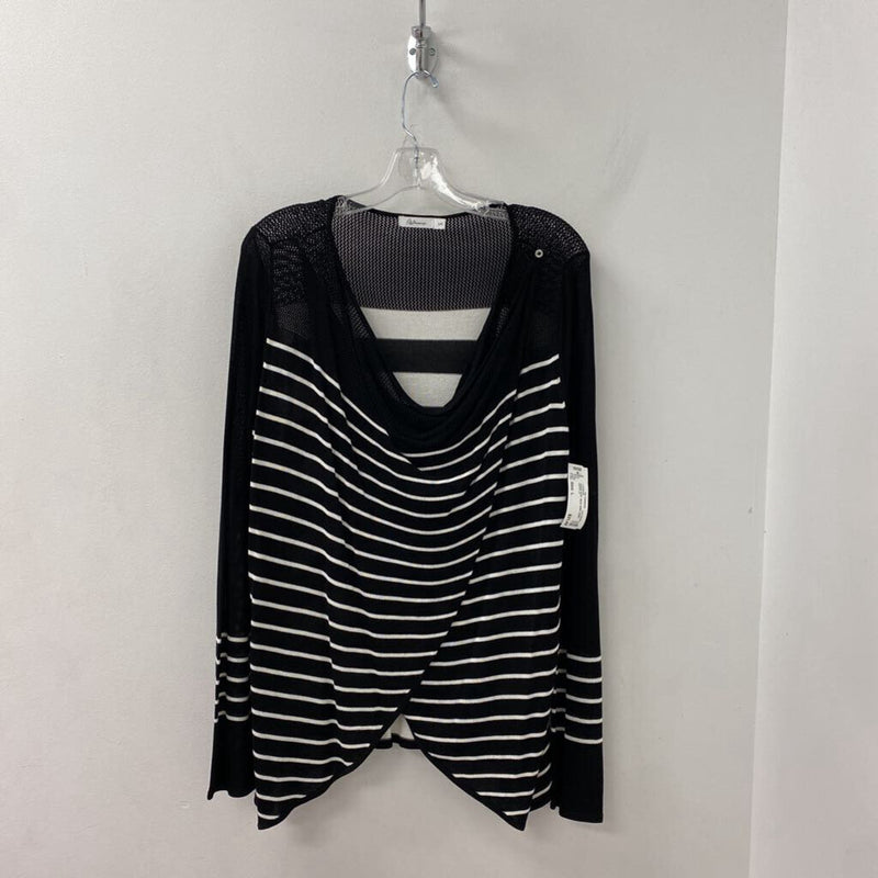 REITMANS WOMEN'S CARDIGAN black white stripe L