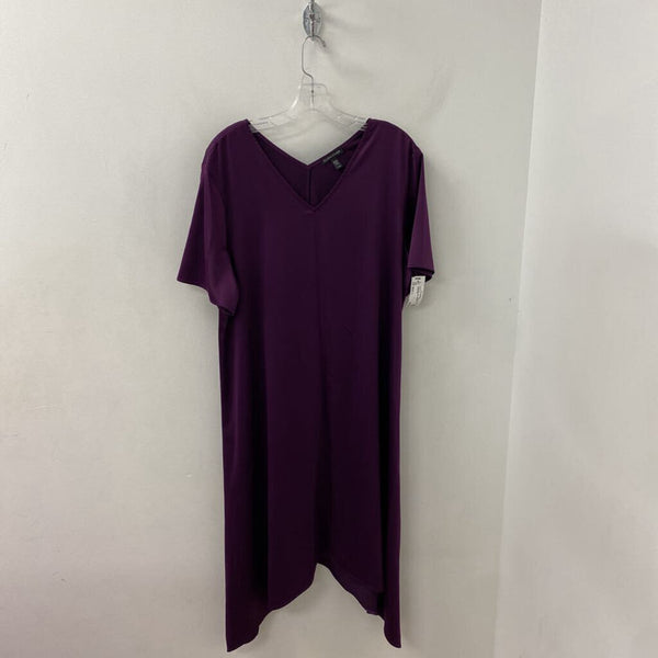 EILEEN FISHER WOMEN'S DRESS aubergine L
