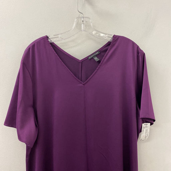 EILEEN FISHER WOMEN'S DRESS aubergine L