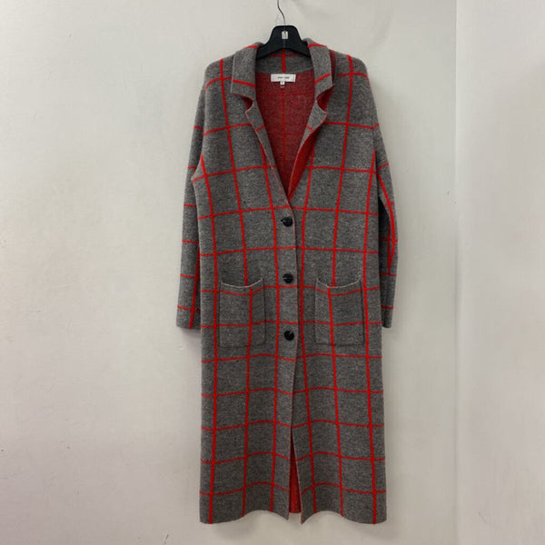 JOHN + JENN WOMEN'S CARDIGAN grey red mix S