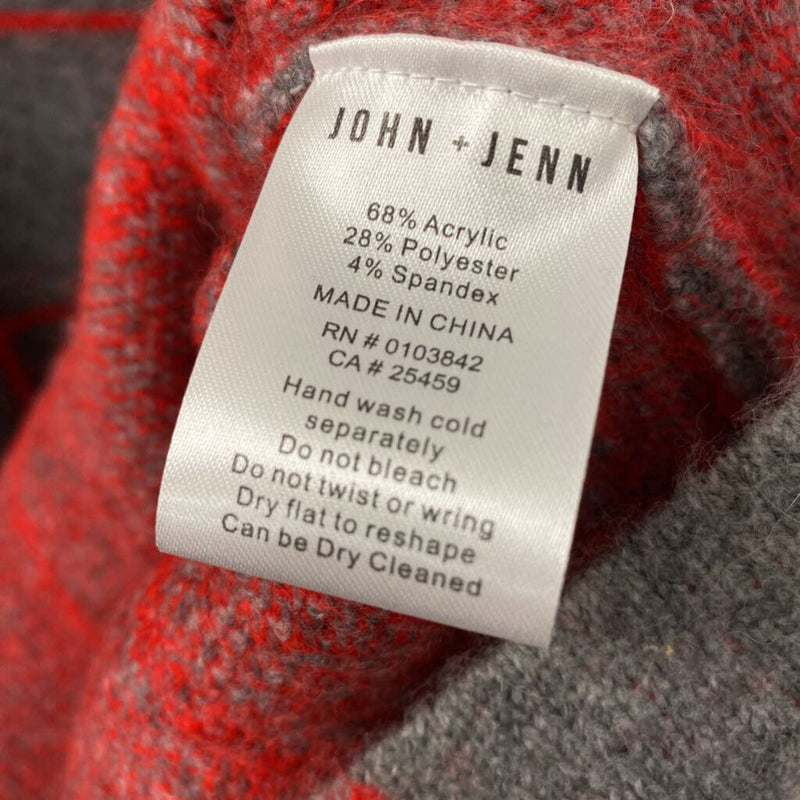 JOHN + JENN WOMEN'S CARDIGAN grey red mix S