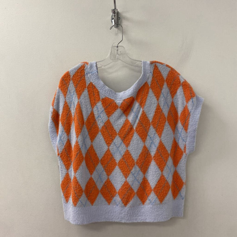 FREE PEOPLE WOMEN'S SWEATER blue orange mix M