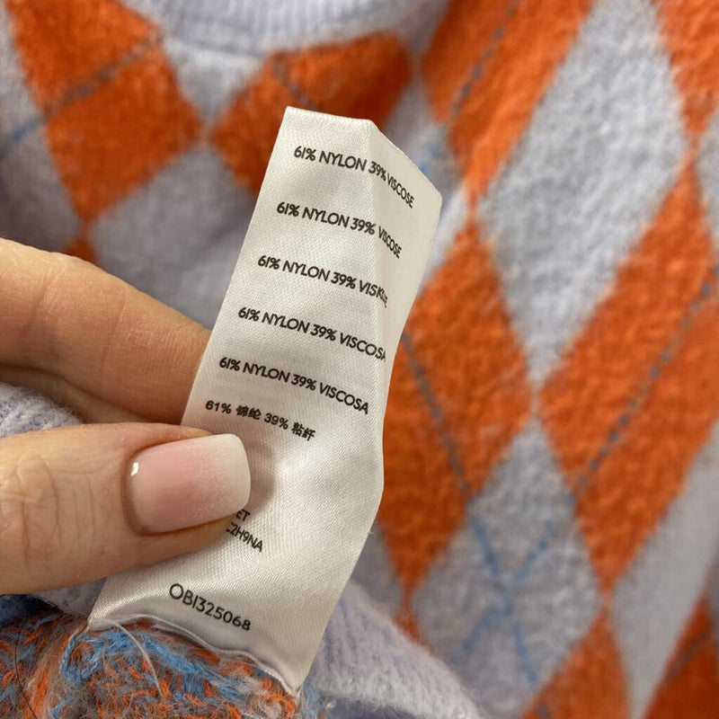 FREE PEOPLE WOMEN'S SWEATER blue orange mix M