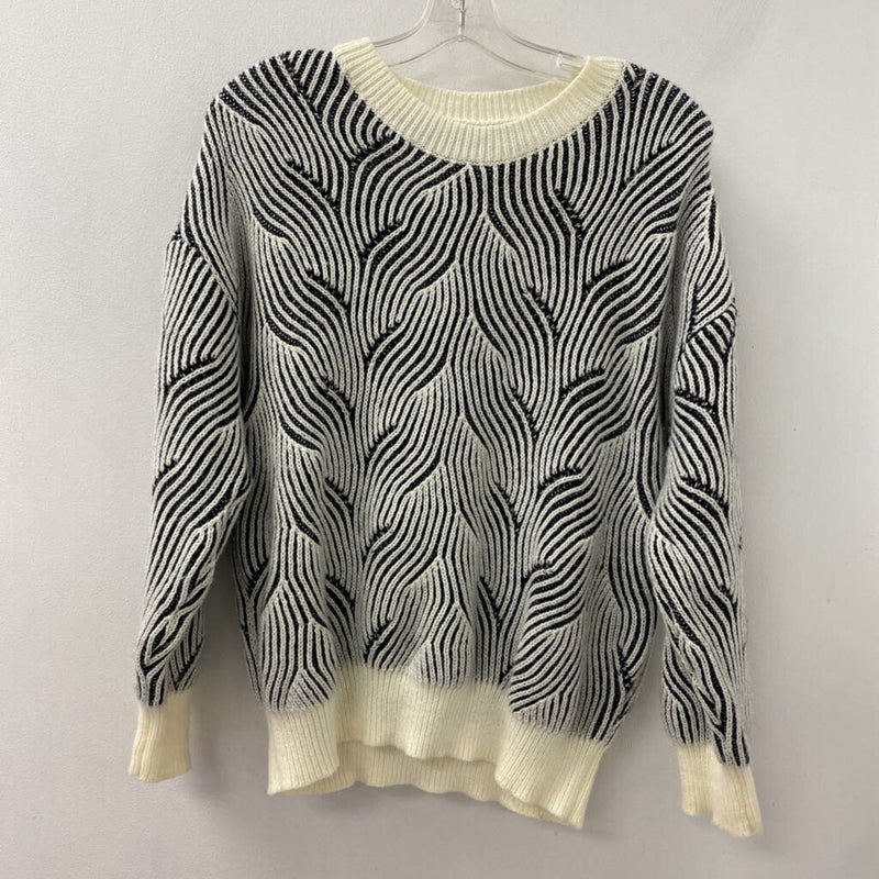 WOMEN'S SWEATER black cream mix M