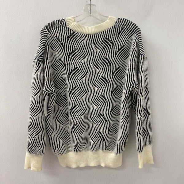 WOMEN'S SWEATER black cream mix M