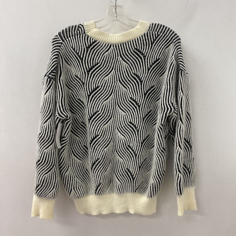 WOMEN'S SWEATER black cream mix M