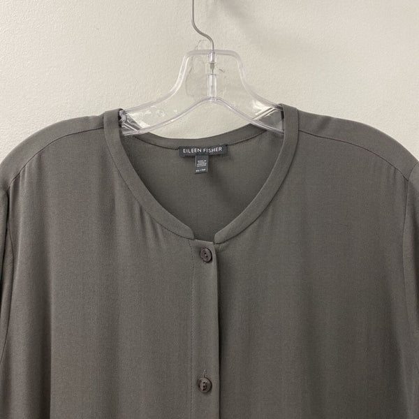 EILEEN FISHER WOMEN'S BLOUSE/SHIRT grey XL