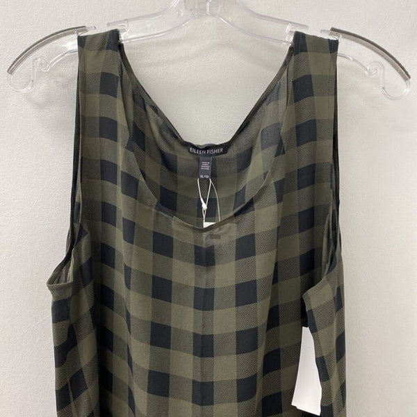 EILEEN FISHER WOMEN'S BLOUSE/SHIRT olive black XL