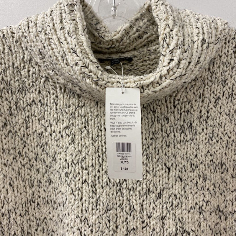 EILEEN FISHER WOMEN'S SWEATER white black XL