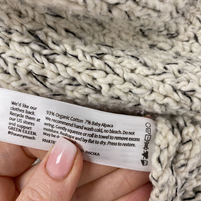 EILEEN FISHER WOMEN'S SWEATER white black XL