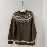 WOMEN'S SWEATER brown cream L