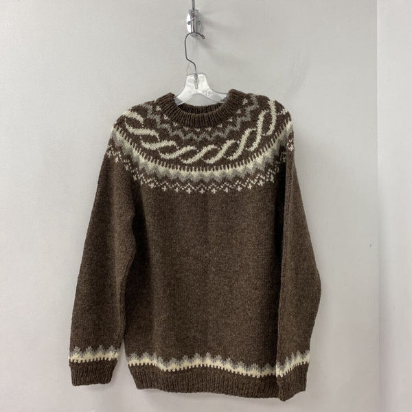 WOMEN'S SWEATER brown cream L