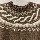 WOMEN'S SWEATER brown cream L