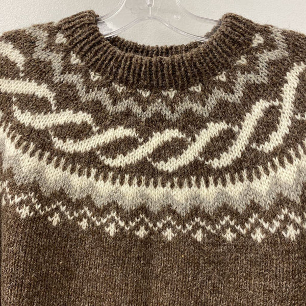 WOMEN'S SWEATER brown cream L