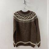 WOMEN'S SWEATER brown cream L