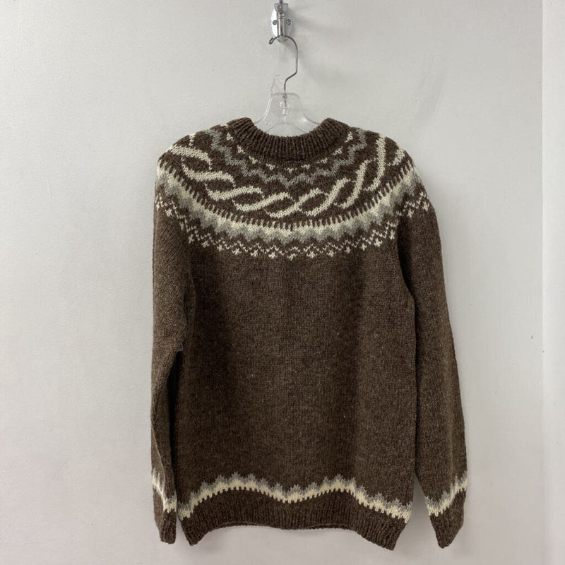 WOMEN'S SWEATER brown cream L
