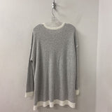 EILEEN FISHER WOMEN'S SWEATER grey white XL